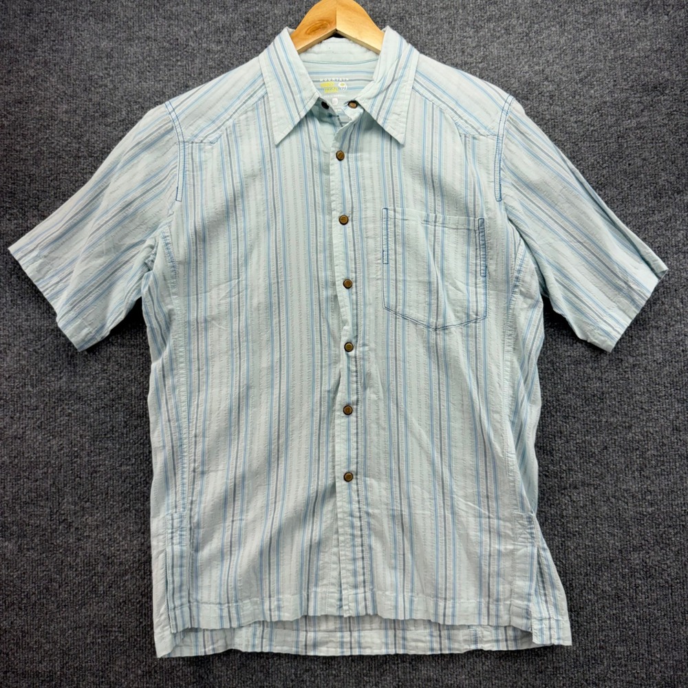 Mountain Hardwear Men's Short Sleeve Striped‎ Button Up Shirt M Medium